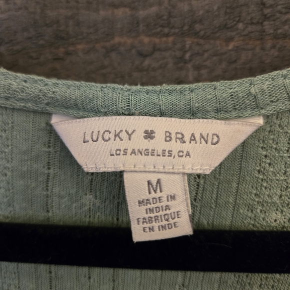 LUCKY BRAND Green & White Floral Printed Sleeveless Top - Size Medium - Picture 6 of 9